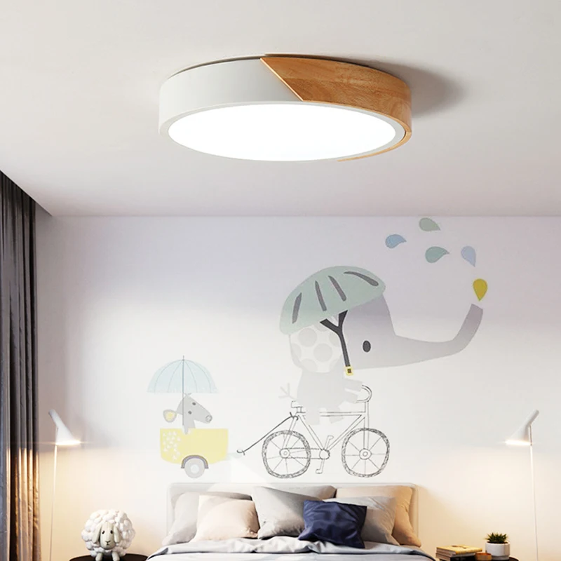 

Nordic round LED ceiling light stepless dimming macarons bedroom dining room surface installation lighting LB88