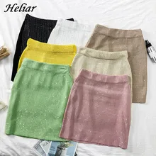 HELIAR/Женская юбка-карандаш, женская летняя юбка-карандаш, облегающая юбка с высокой талией, уличное женское мини-платье, Облегающие юбки для вечеринок, черные однотонные