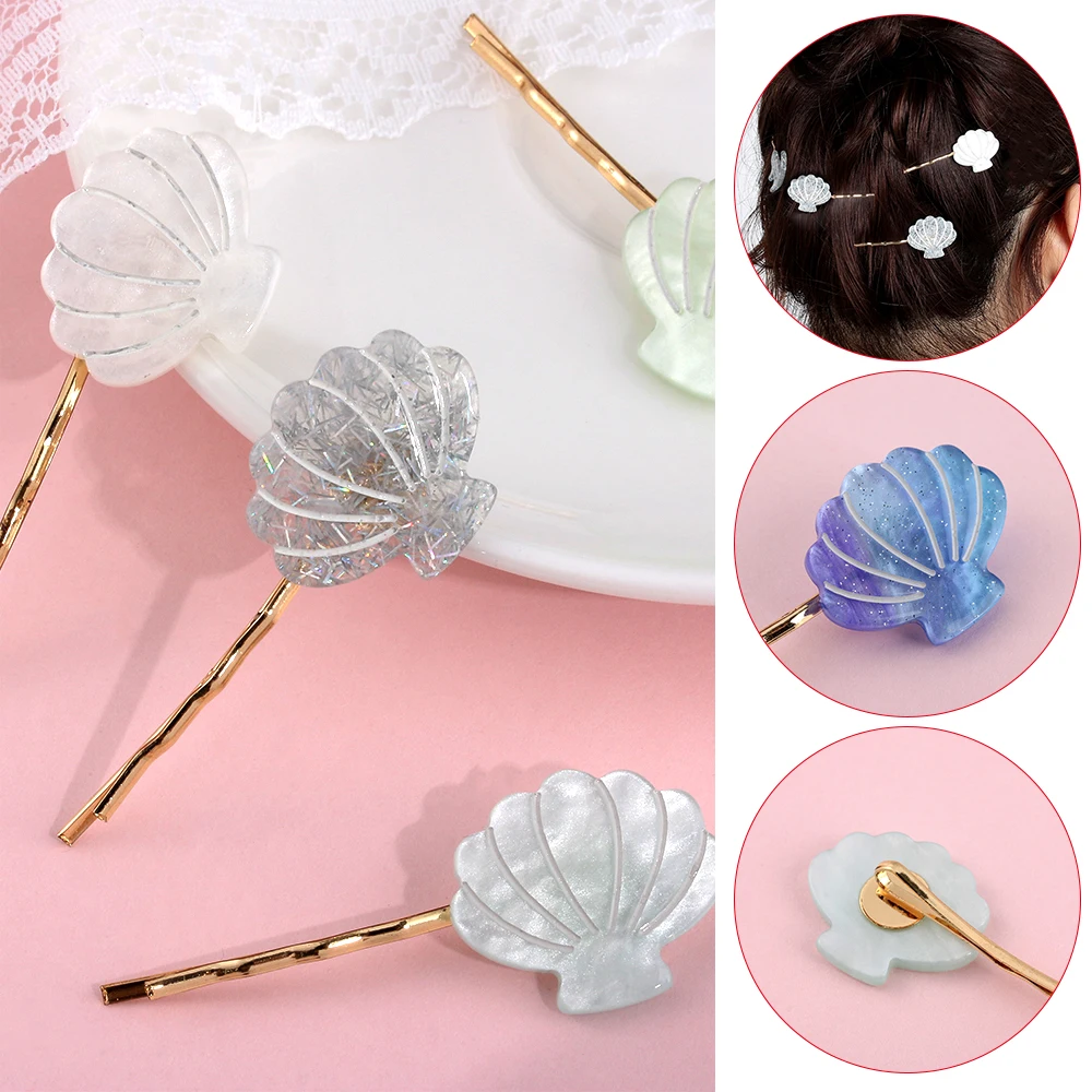 

Retro Alloy Hair Accesorios Para el cabello Women Cute Hair Clip Shell Stone Girls Barrettes Hair Comb Acetic Acid Hairpins