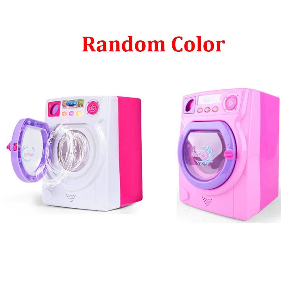 Random color 18X14X13 см мини-моделирование детская стиральная машина для чистки игрушек Домашняя работа ролевые игры игрушки или моечная машина для макияжа - Цвет: Random color