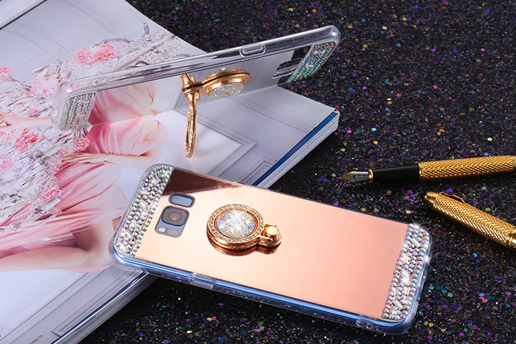 Чехол для Samsung Galaxy S9 Note 8 S8 Plus S7 Edge A5 A7 2017 J5 J7 Prime зеркальный чехол с алмазным блеском