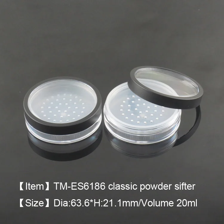 TM ES6186 loose powder case empty cosmetic powder sifter pot box moq