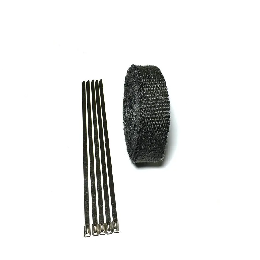 15m/50ft x 1 Inch Black Exhaust Wrap Exhaust Turbo Heat Manifold Header