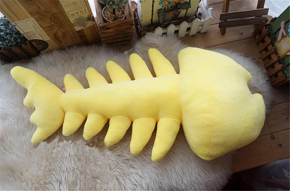 Big Kawaii Realistic Fish Bone Plush Pillow Stuffed Cartoon Fish Shape Cushion Toy Gift Decoration 01