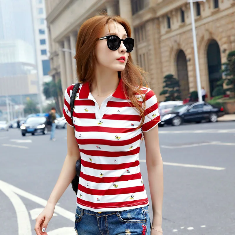 Summer New Brand Women Ladies polo femme Cotton polos de mujer Knitted