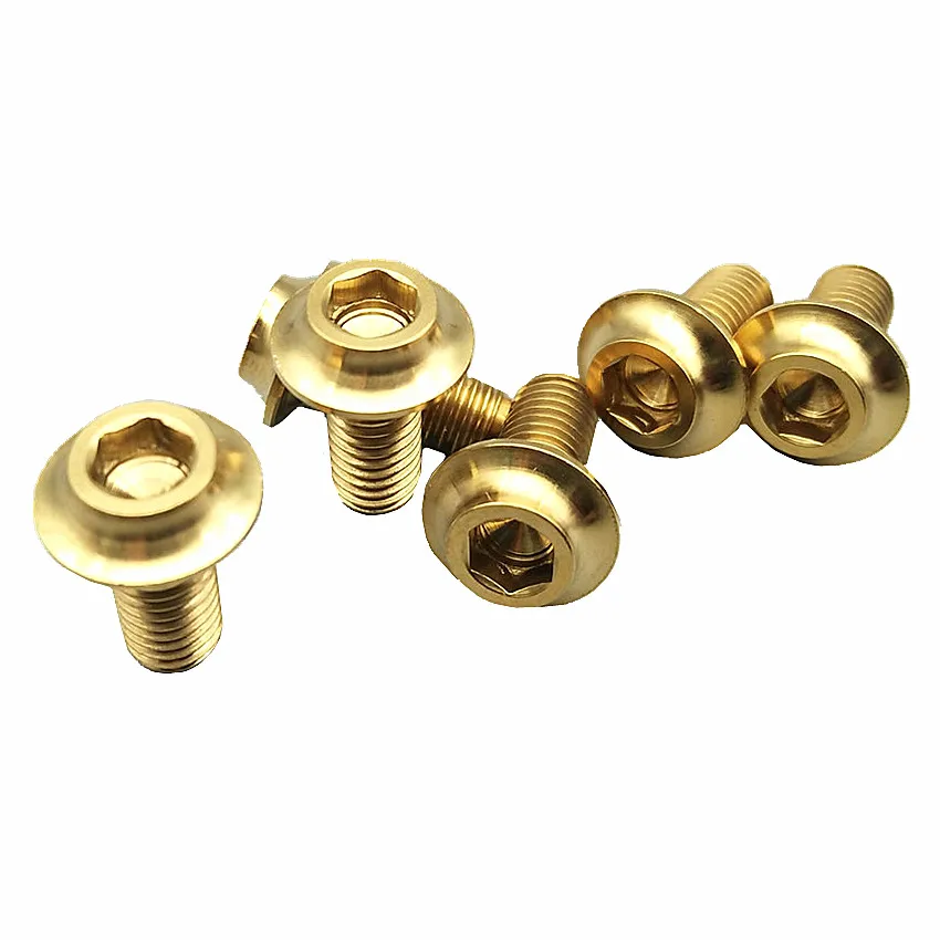 M5 Titanium Bolt 10mm for Bicycle Brake Limit Disc Gold Color Ti Bolts Headed Hexagon Socket Titanium Screw Ti Fastener M5 Titanium Bolt 10mm for Bicycle Brake Limit Disc Gold Color Ti Bolts Headed Hexagon Socket Titanium Screw Ti Fastener