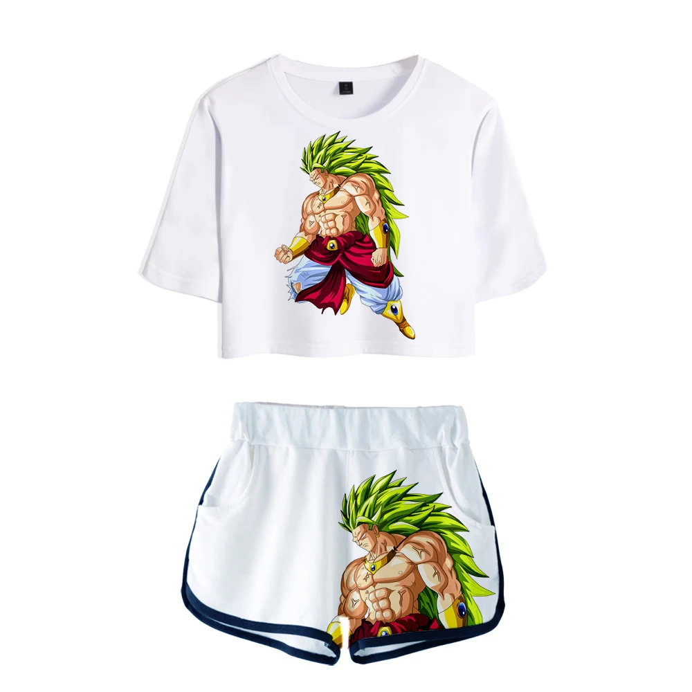 

Kpop 3D Dragon Ball Super Broly Women Pajamas Tshirt Shorts Two Piece Set Crop Top Shorts Summer Clothes Tracksuit Together Sets