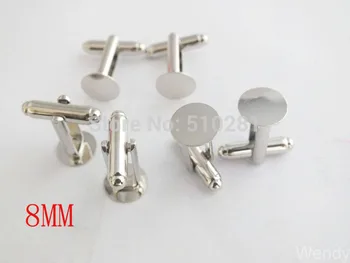 

Nickle Color French Cuff Links With 8mm Round Flat Blank No-3022