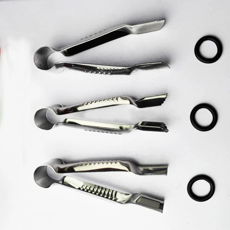 JX-LCLYL 3pcs Stainless Steel Cake Lace Curve Clips Fondant Border Clamp Crimper Cutter