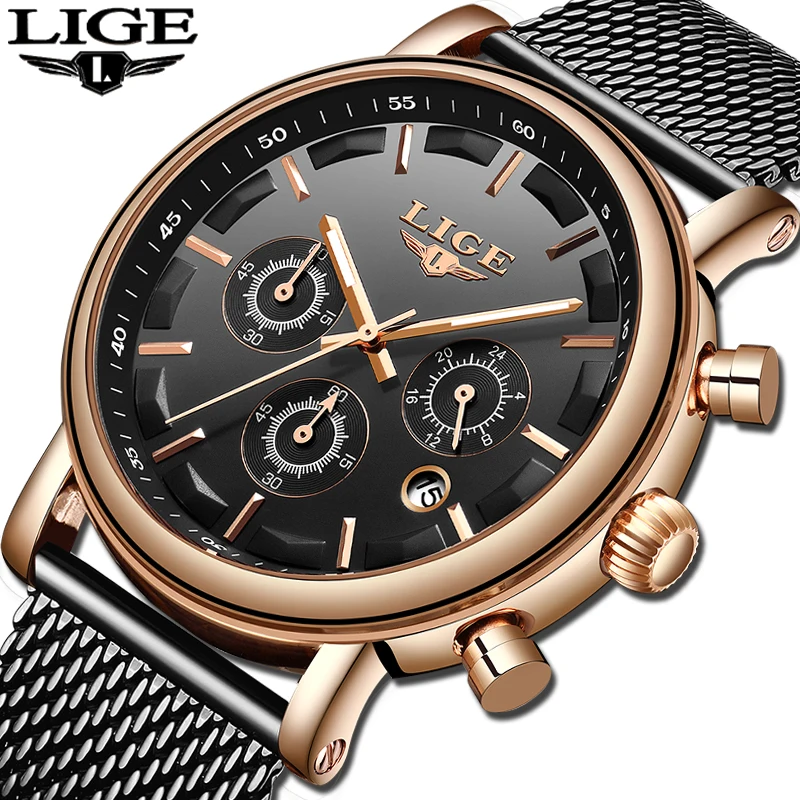 

Relogio Masculino 2019 LIGE Top Brand Watch Men Fashion Sport Quartz Clock Mens Ultra Thin Date Waterproof Wrist Watch