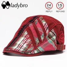 Ladybro Мужская кепка с козырьком, мужская шапка, женский берет, хлопковая шляпа в стиле пэтчворк, весенне-летняя повседневная унисекс, Высококачественная Регулируемая плоская кепка