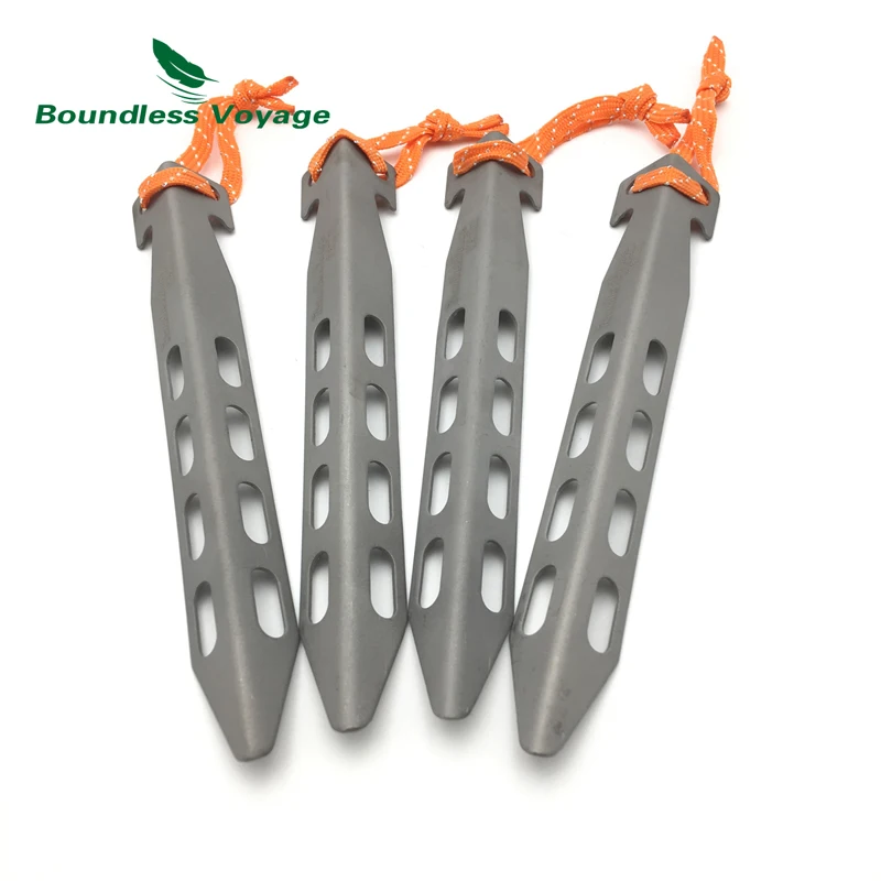 Безграничный Вояж из титана для палатки колышки Открытый Кемпинг v-тип палатки колышки портативный тент гвоздь