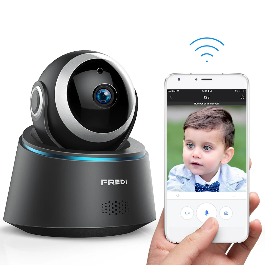 FREDI Беспроводная ip-камера Детский Монитор 1080P WiFi камера безопасности инфракрасная камера ночного видения CCTV камера обнаружения движения
