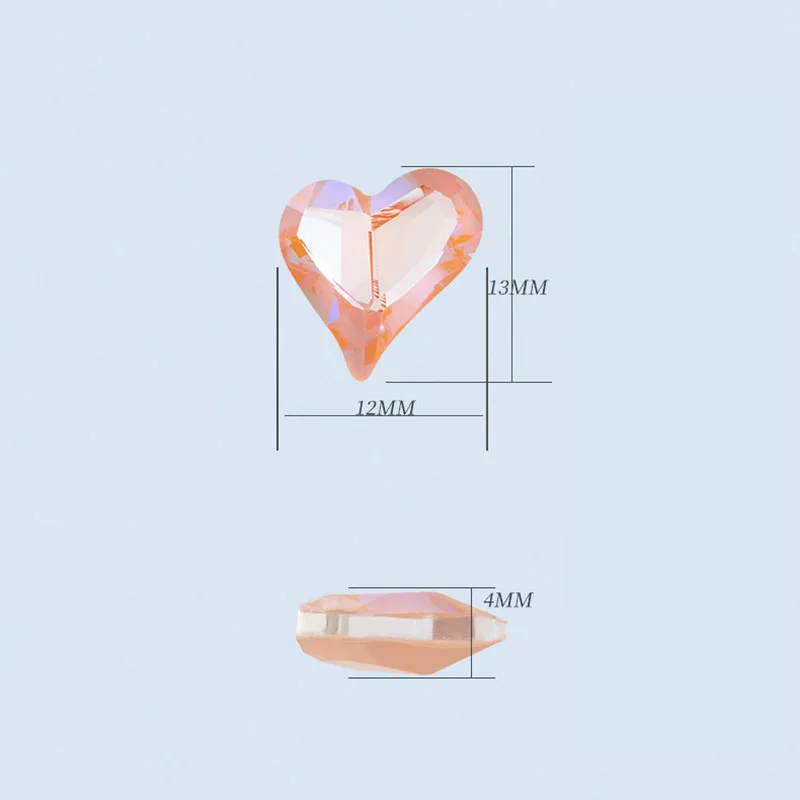 K9 стеклянные остроконечные Стразы 12x13 мм в форме сердца с кристаллами Стразы на клею для ногтей обувь сумки зажим для волос