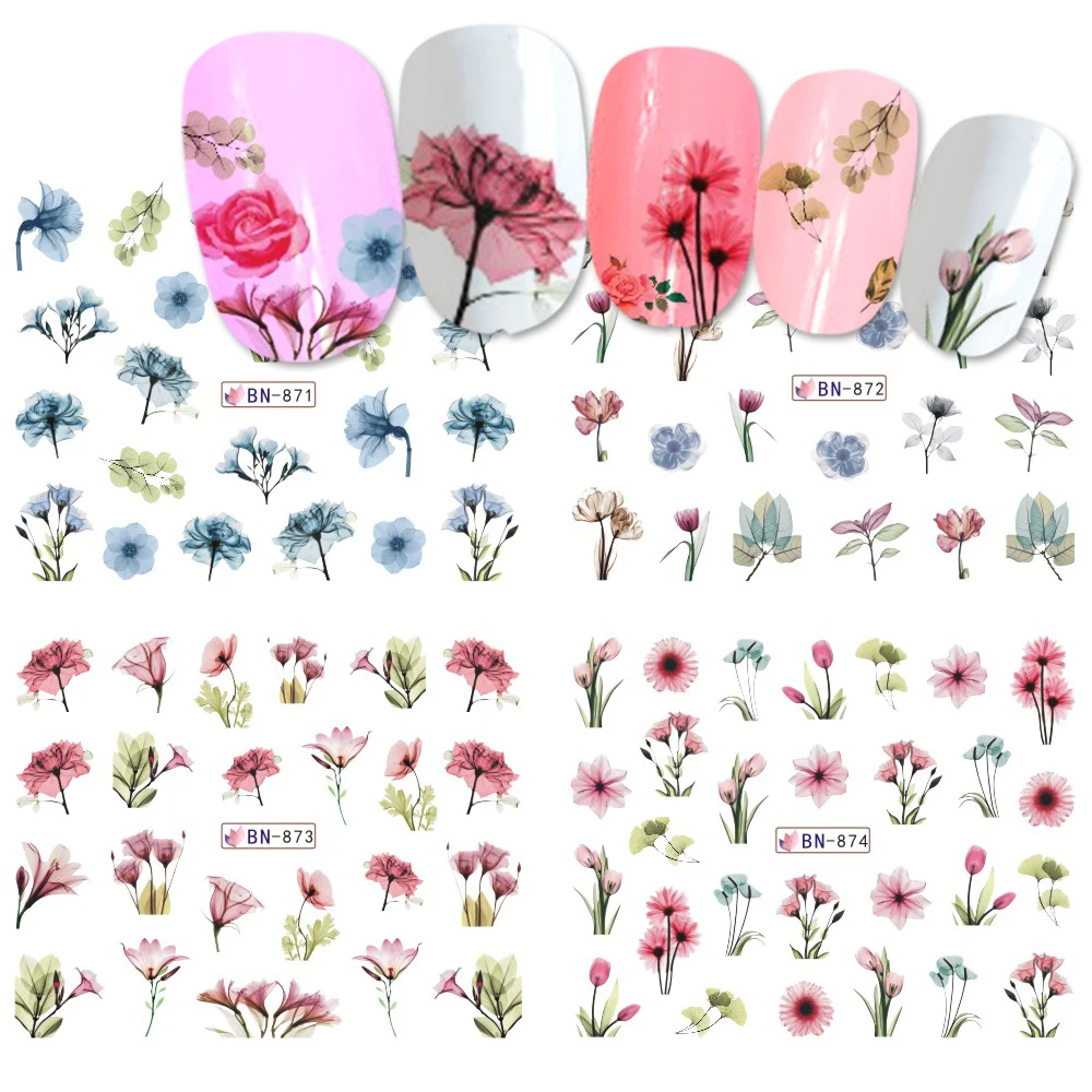 1pcs flower nail sticker tips