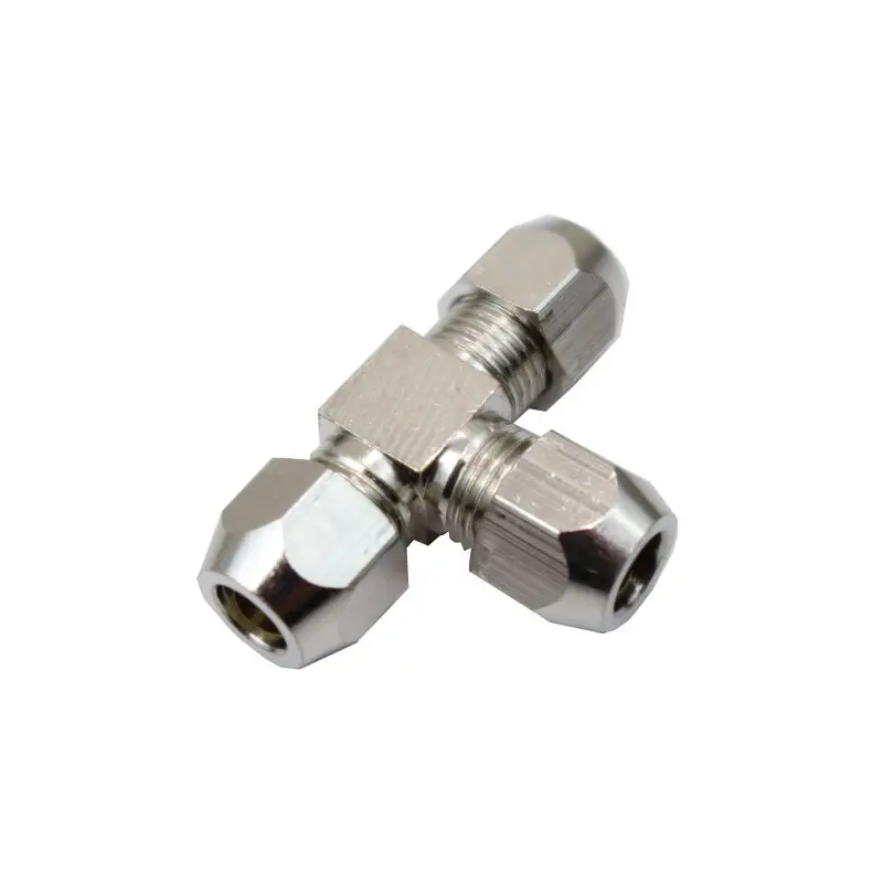 

Brass Nickel Plated Compression Fitting Union Tee Connector 6 8 10 MM OD