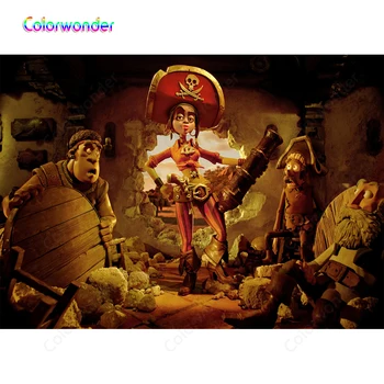 

Colorwonder Photography Background Female Pirate with Weapon 7x5 Ship Crew Antiquated Town Backdrop for Kids Photo Booth Prop