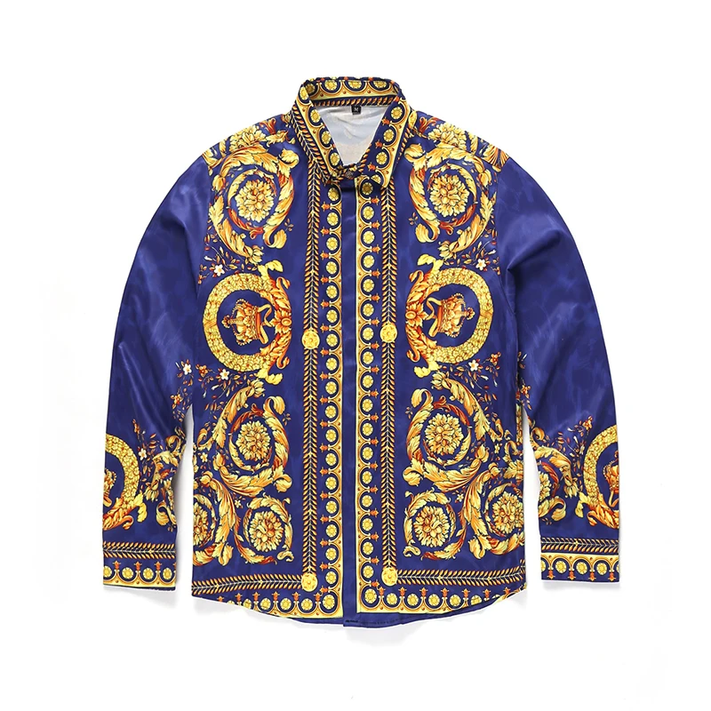 2018 Hot Popular Spring And Autumn Men's Printed Shirt Men Casual 3D Shirts Long Sleeve M-2XL | Мужская одежда