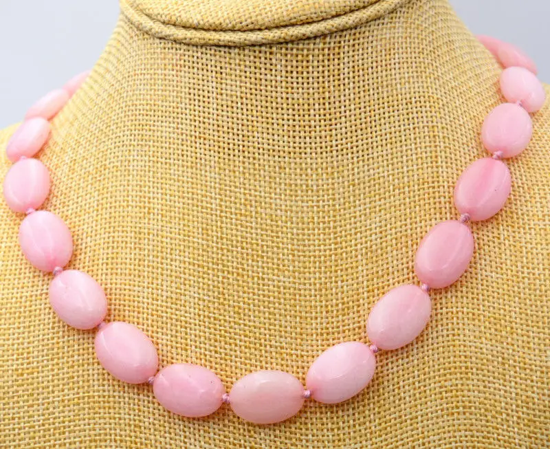 

Hot New natural 13x18mm Rhodochrosite oval necklace 18 "AAA