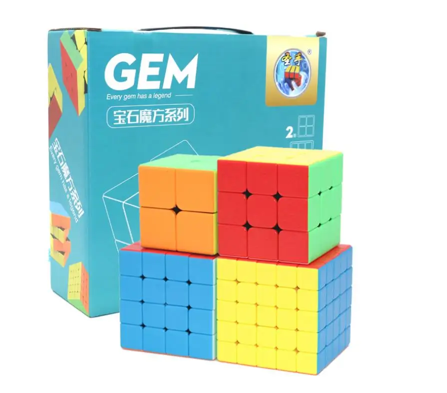 

MIPOZOR GEM Jewel Series SS 4pcs/Pack waterproof Stickerless Magic Speed Cube 2x2x2 3x3x3 4x4x4 5x5x5 Puzzle Educational toys