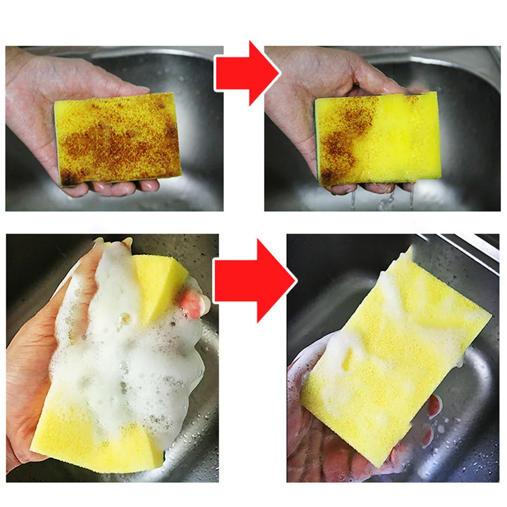 10 шт. губка высокой плотности кухонные чистящие средства для мытья полотенец тряпки губка микрофибра ткань для чистки посуды