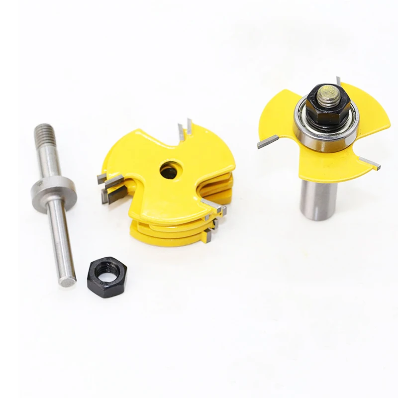 05 JDSR 2Pcs 12 Shank Adjustable Box & Finger Joint Router Bit Woodwork Cutter T-Shape Milling Cutter Flooring Wood Working Tools