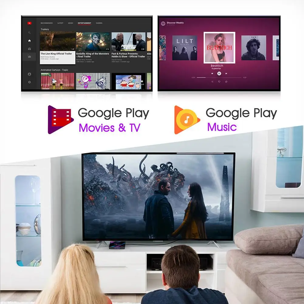 4 K 3D الروبوت 9.0 مربع التلفزيون الذكية 4G RAM 64G 4 النواة 2.4G 5G WiFi HD RSet أعلى مربع USB 3.0 شبكة لاعب التلفزيون مربع
