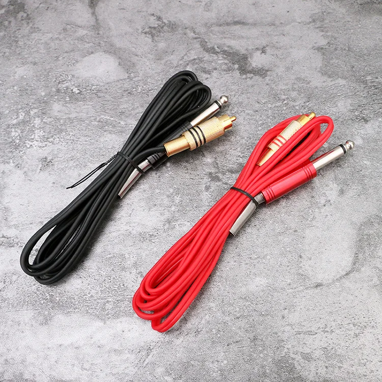 2pcstattoo machine Economic Black and Red RCA Tattoo Clip Cord For Power Kit Set Supply free shipping | Красота и здоровье