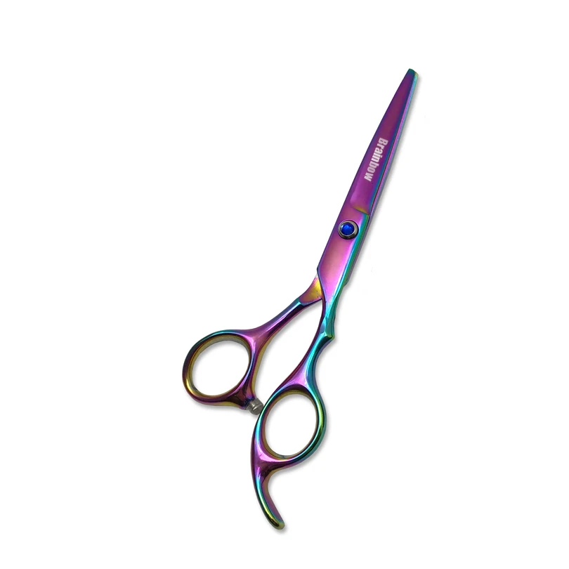 Brainbow " ножницы для волос Профессиональный парикмахерский инструмент для укладки волос обычные плоские лезвия правые ножницы для стрижки волос - Цвет: Multi