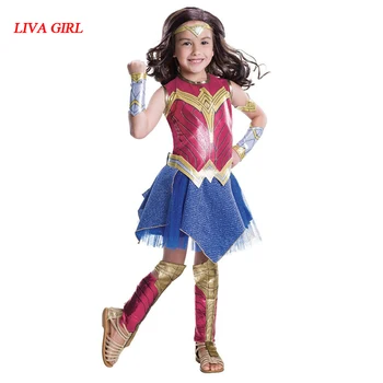 

L G Deluxe Child Dawn Of Justice DC Superhero Wonder Woman Halloween Costume Girls Princess Diana Dressing-Up