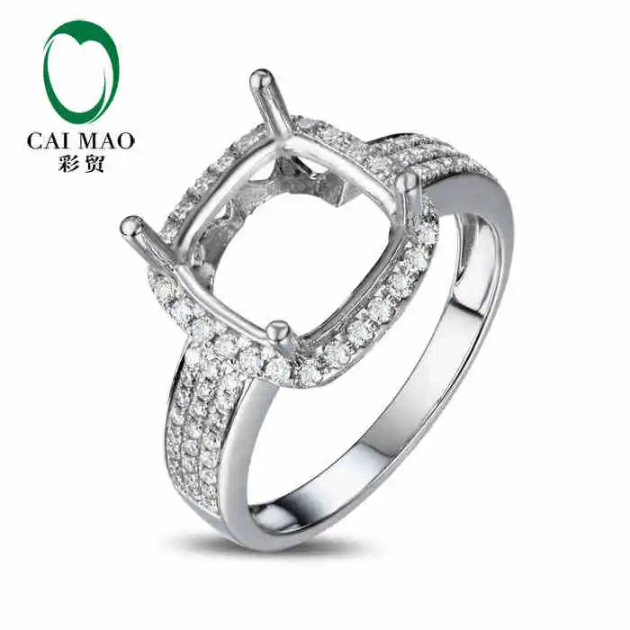 Кольцо CaiMao с полуободковой огранкой и бриллиантами 0 38 карата 18 карат белое