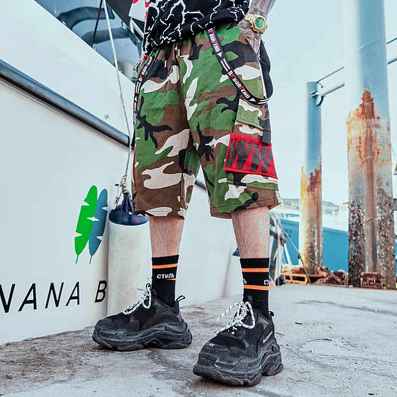 Summer Shorts Ribbons Camouflage Short Casual Streetwear 2019 Hip Hop