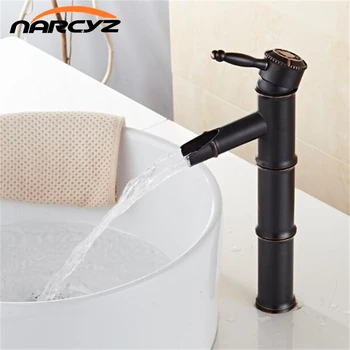 

New Style Single Handle Bathroom Black brass bamboo style Basin faucet crane tap Antique bronze Water tap Home water mixer B551