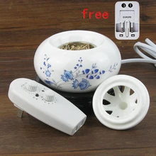 220 В таймер-напоминатель приема таблеток термостат Цветочная живопись керамическая с ароматом ладана горелка с вилкой лампа порошок эфирные масла курильщик