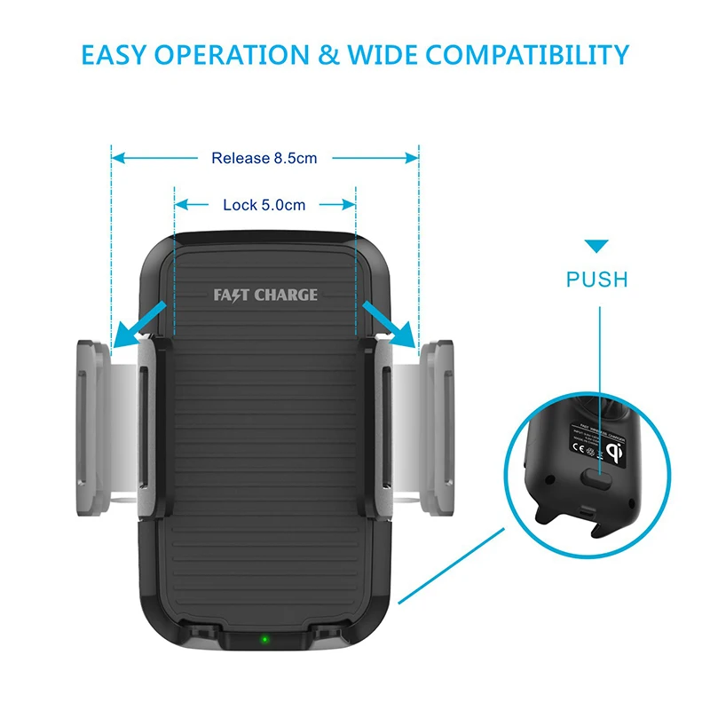 XMXCZKJ Qi Car Mount Cell Mobile Smart Phone Wireless Charging Holder Support For iPhone X 8 XR Clip Sucker Fast Charger Stand
