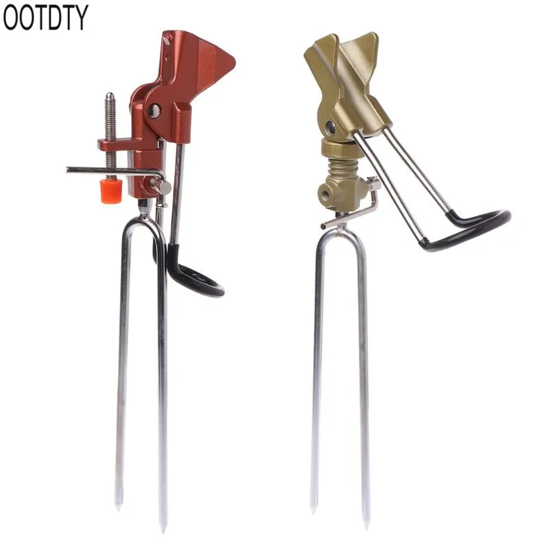 

Fishing Rod Holder Aluminum Alloy Double Slot All Direction Adjustable Support Ground Stand Rack Multiple Angle Tackle Universal