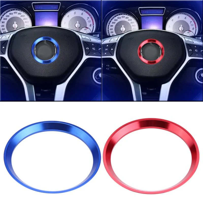 Steering Wheel Ring-5cm Car Steering Wheel Ring Cover Trim for Mercedes Benz CLA GLK A Class W204 W246 W176 W117 Red