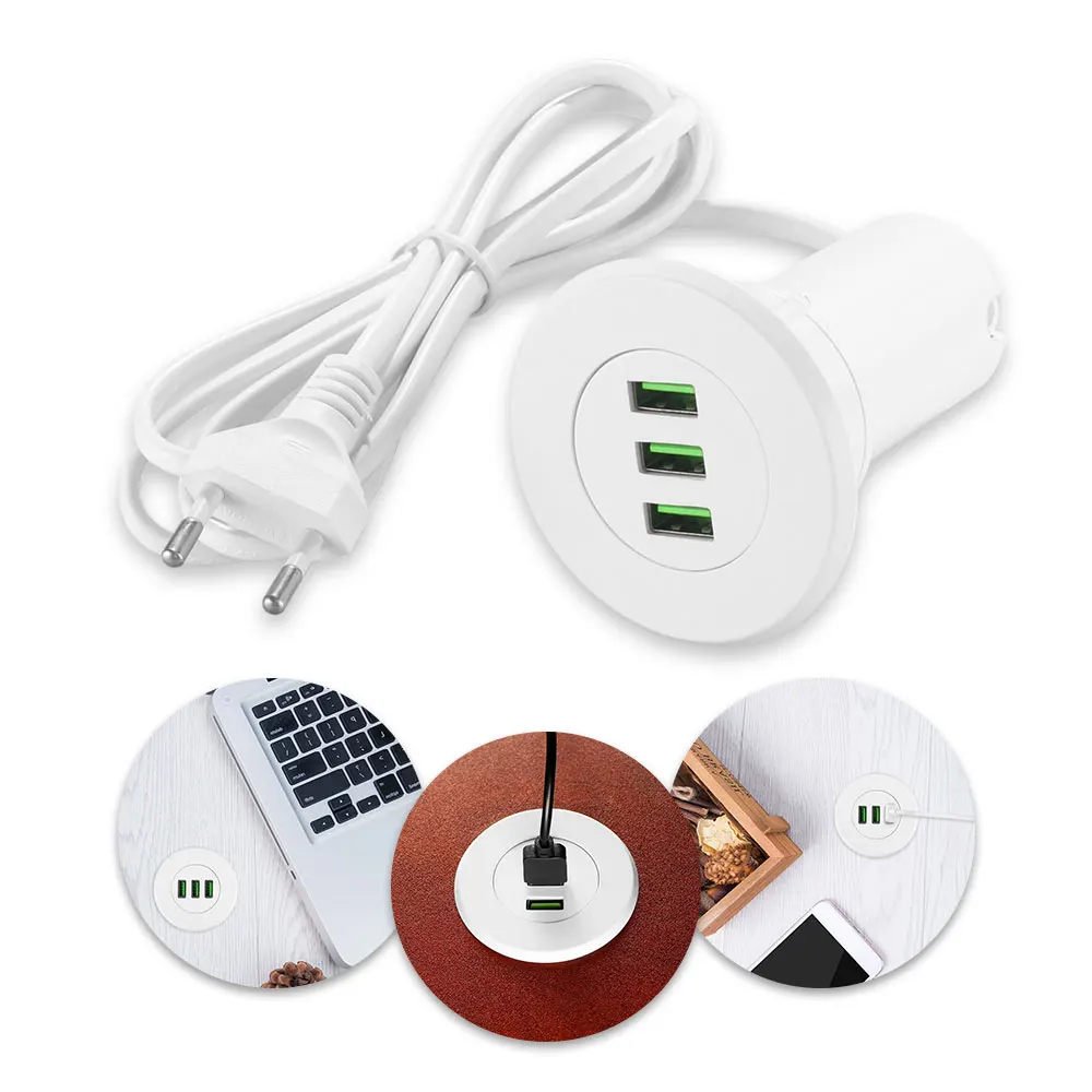 5 В/3,1 а трехпортовый usb-концентратор с втулкой, настольное usb-зарядное устройство с отверстием, портативный адаптер, быстрая зарядка для IPhoneor других смартфонов