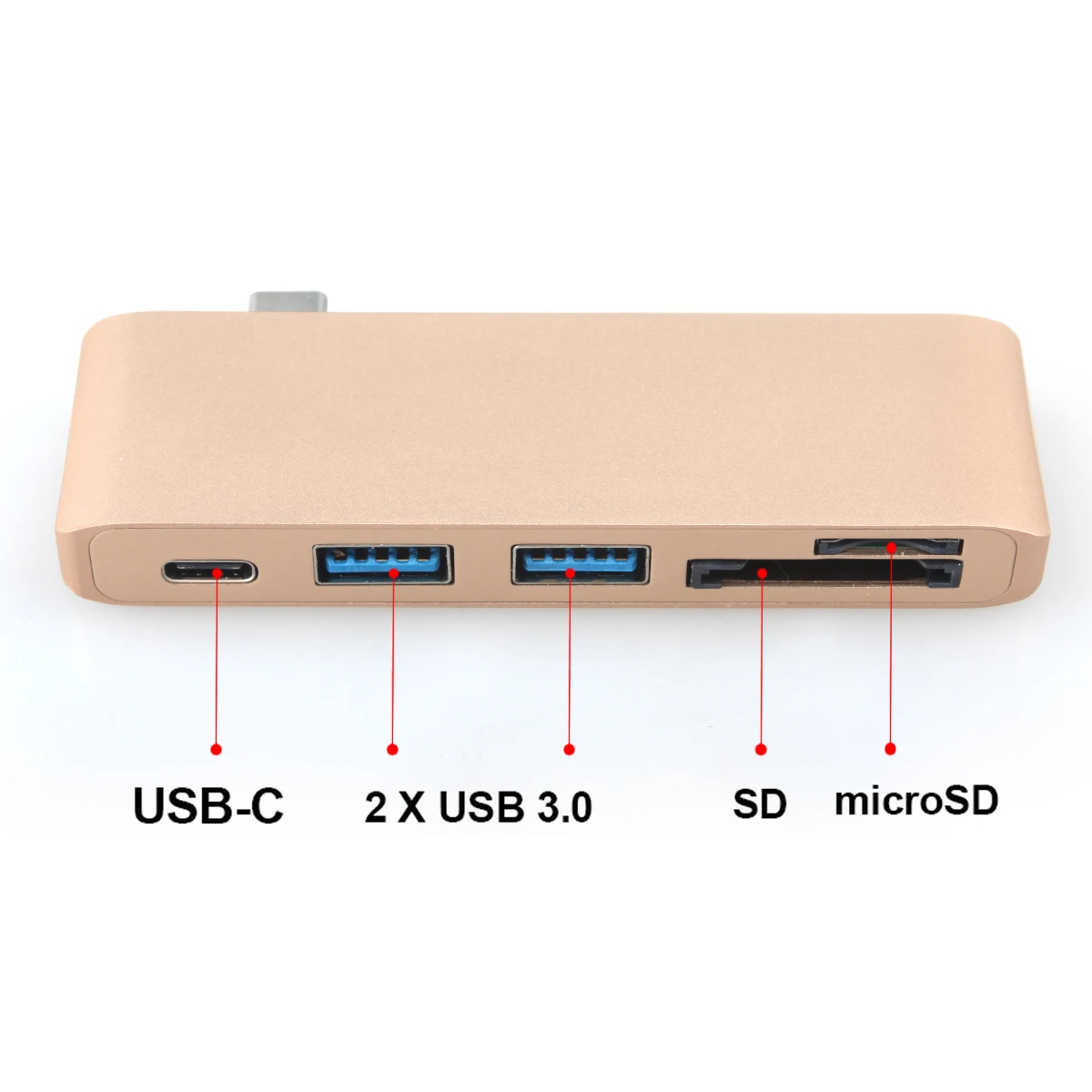 5 в 1 USB-C адаптер с 2 USB 3,0 порты Micro SD устройство для чтения карт памяти тип-c USB 3,0 концентратор для нового Macbook Pro Air A1932/retina 12