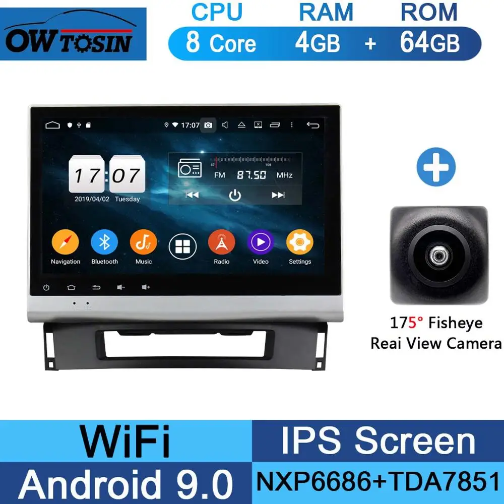 10," ips 8 ядерный 4 Гб ram+ 64 Гб rom Android 9,0 Автомобильный DVD радио плеер gps для Opel Astra J 2011 2012 2013 CD300 CD400 DSP CarPlay - Цвет: 64G Fisheye Camera