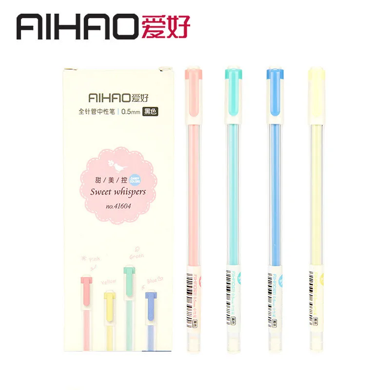 Набор гелевых чернил AIHAO 0 5 мм для школы и офиса 4 шт./лот бесплатная доставка 2019 |