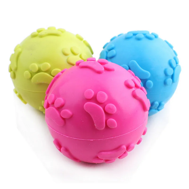 

Dog Sound toy ball Pet Large Dogs puppy Cat TPR rubber footprints round ball Chew molar Toy pet Training Accessories supplies