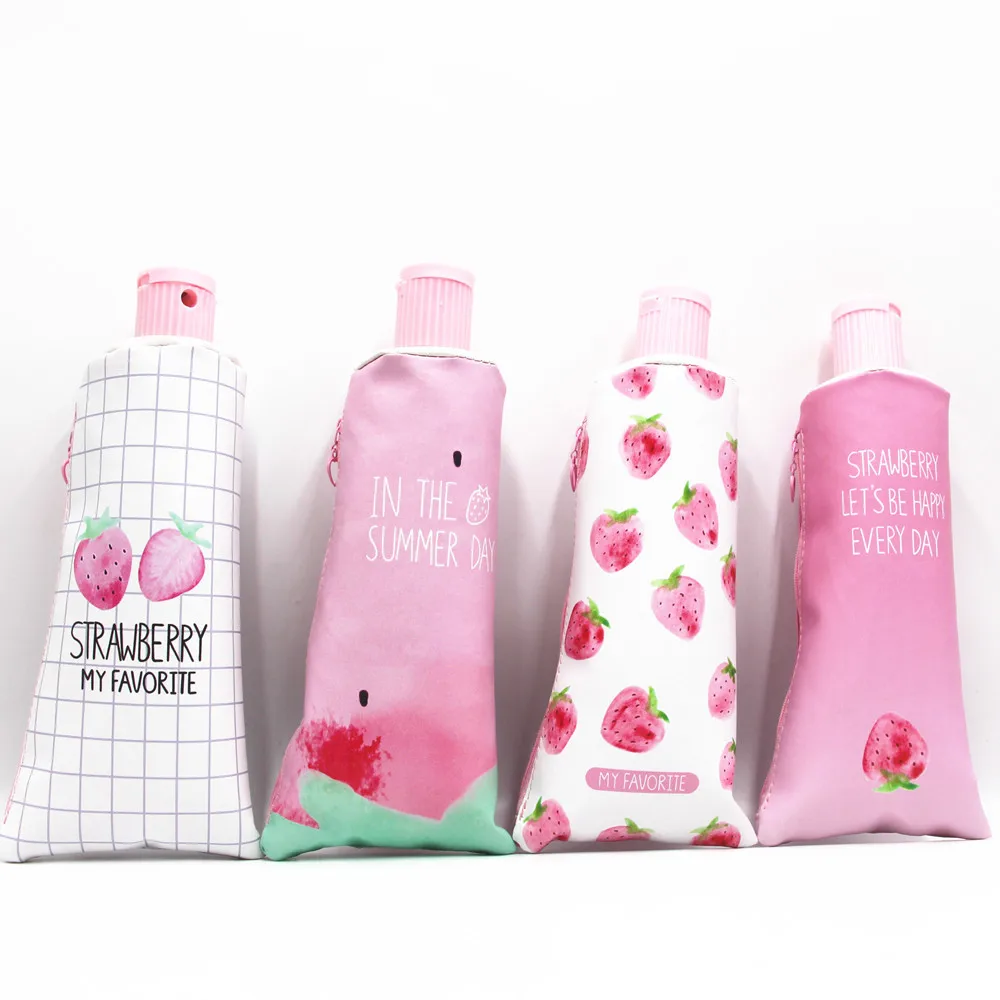 

8pcs/lot Korea Creative Toothpaste Small Fresh Fruit Pencil Bag Large Capacity Multi-function Stationery Bag Girl Pencil Case