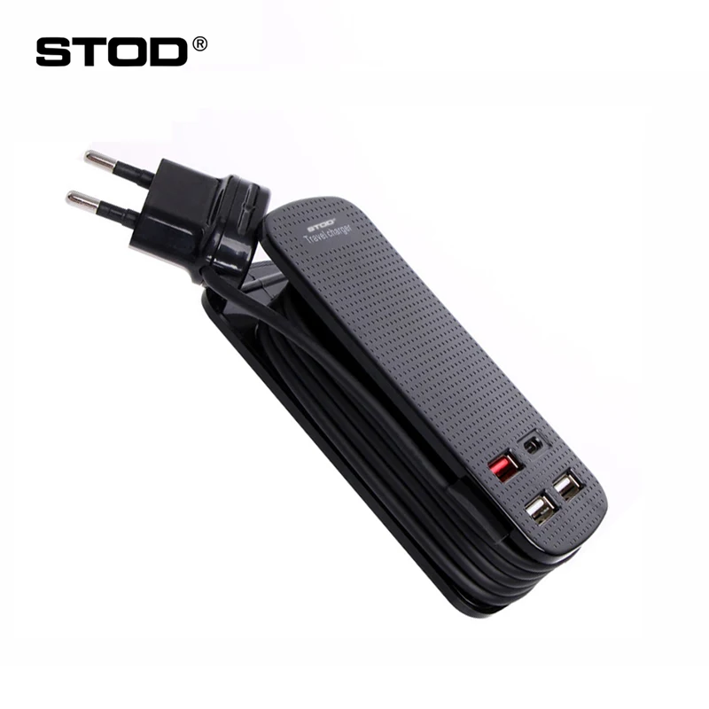 STOD 4 порта USB зарядное устройство 50 Вт Быстрая зарядка 3 0 Тип C QC3.0 для Samsung Huawei LG