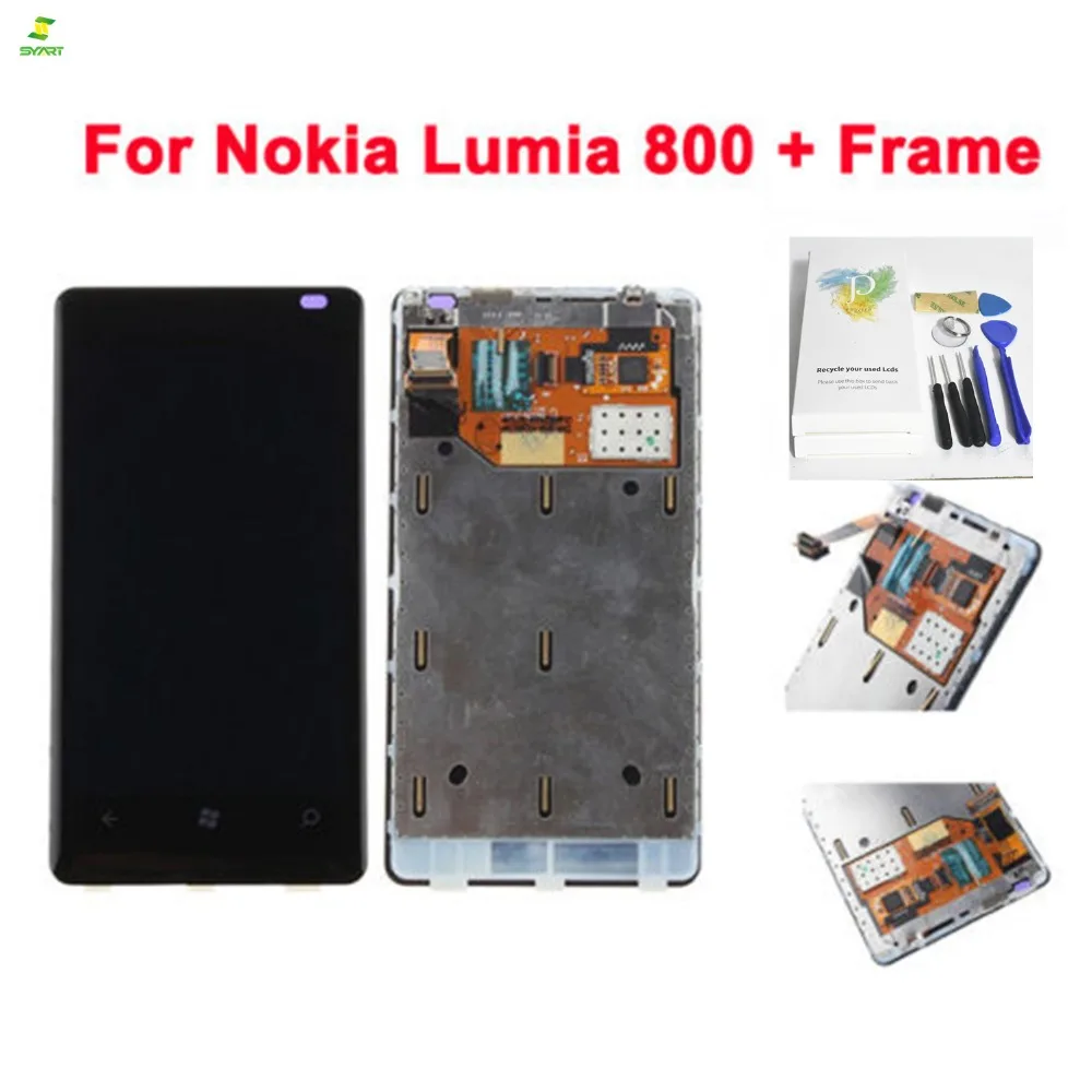 A + ЖК дисплей Дисплей чехол с подставкой и отделениями для карт NOKIA Lumia 800