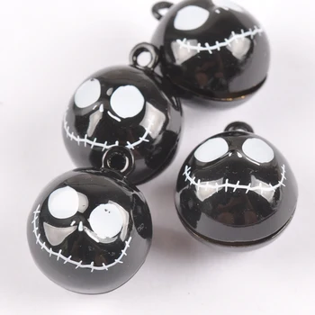 

5pcs Ghost Charms Cartoon Jingle Bells Halloween Decoration Gift Wholesale for Wind bell making 17mm cp2087