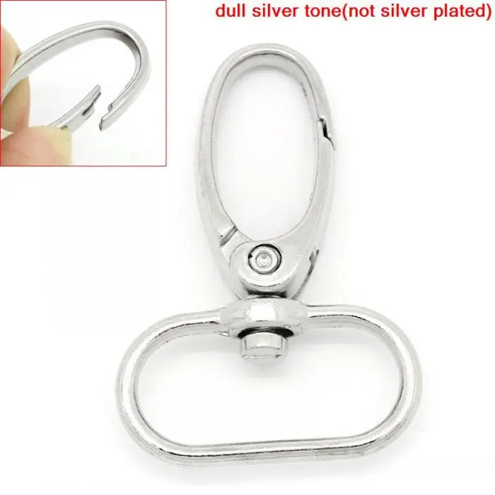 

DoreenBeads Retail Hook Lobster Swivel Clasps Trigger Clips Snap For Key Ring Silver Tone 4.5x3.1cm,20PCs