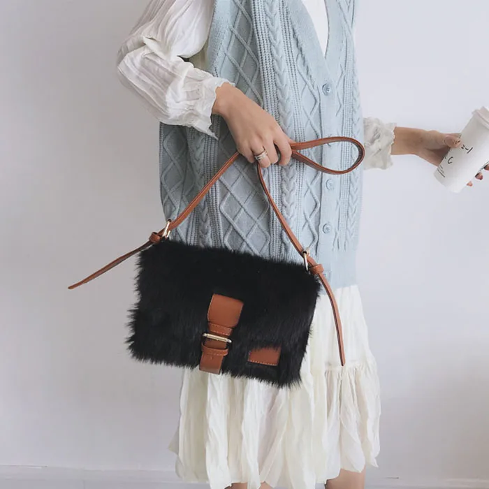 Зимняя сумка-Кроссбоди, женская сумка, роскошные женские сумки, сумочка, дизайнерский бренд, женские сумки через плечо из искусственного меха
