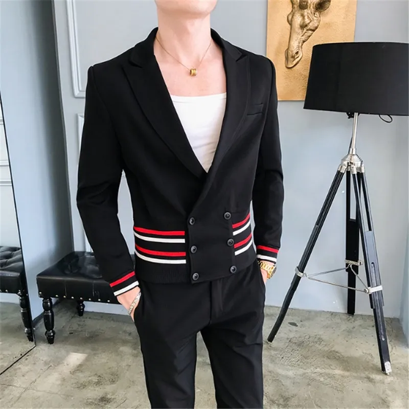 1 Мужской пальто Terno Masculino Veste костюм Homme Глубокий V сексуальный наряд стильный Блейзер британский стиль повседневное Slim Fit Куртка - Цвет: 1