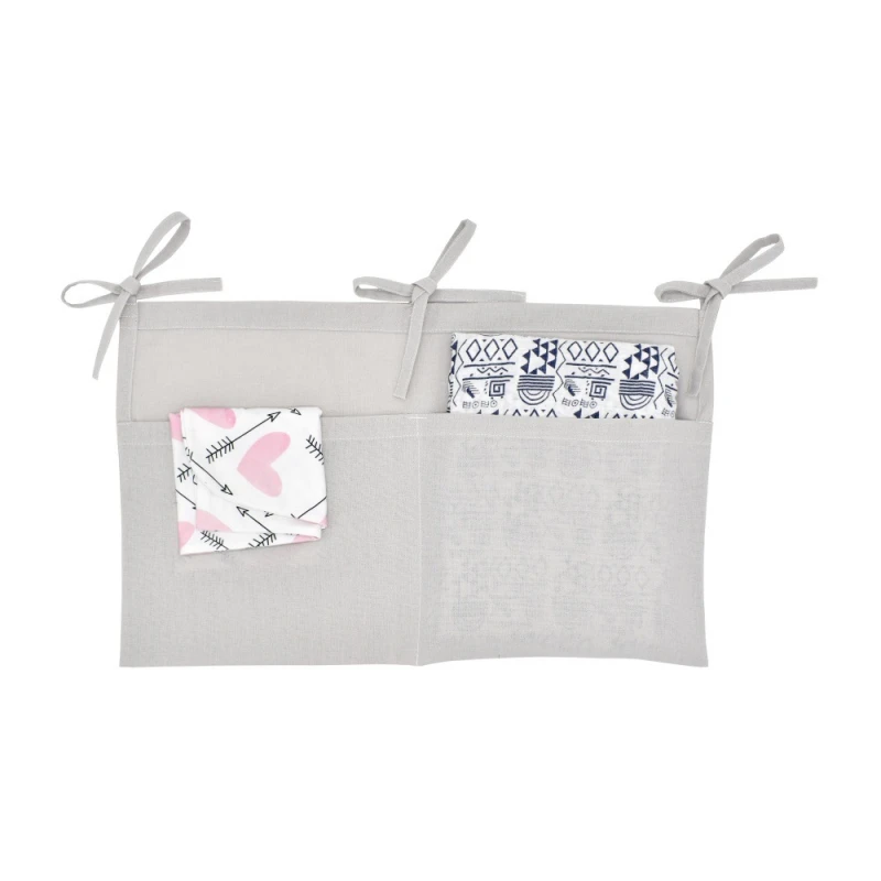 Новорожденный игрушечный подгузник Карманный Комплект постельного белья детская кроватка висячая сумка Детский подгузник Младенческая многофункциональная сумка для хранения Органайзер - Цвет: Серый